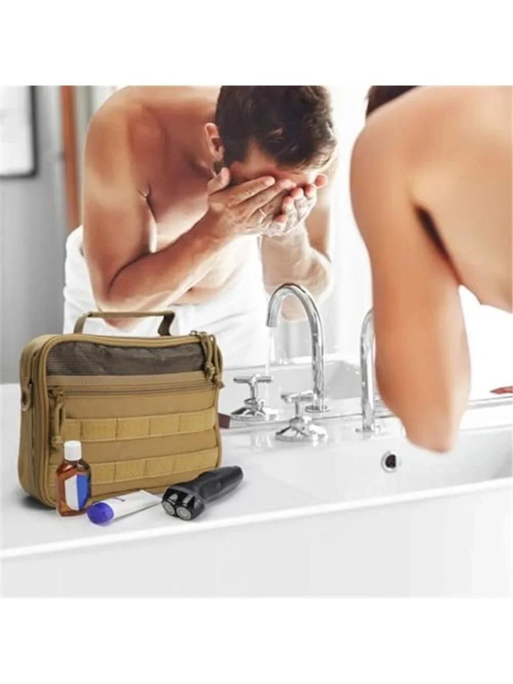 Mens Travel Toiletry Bag Hanging Organizer Waterproof Shaving Kit Dopp Kit